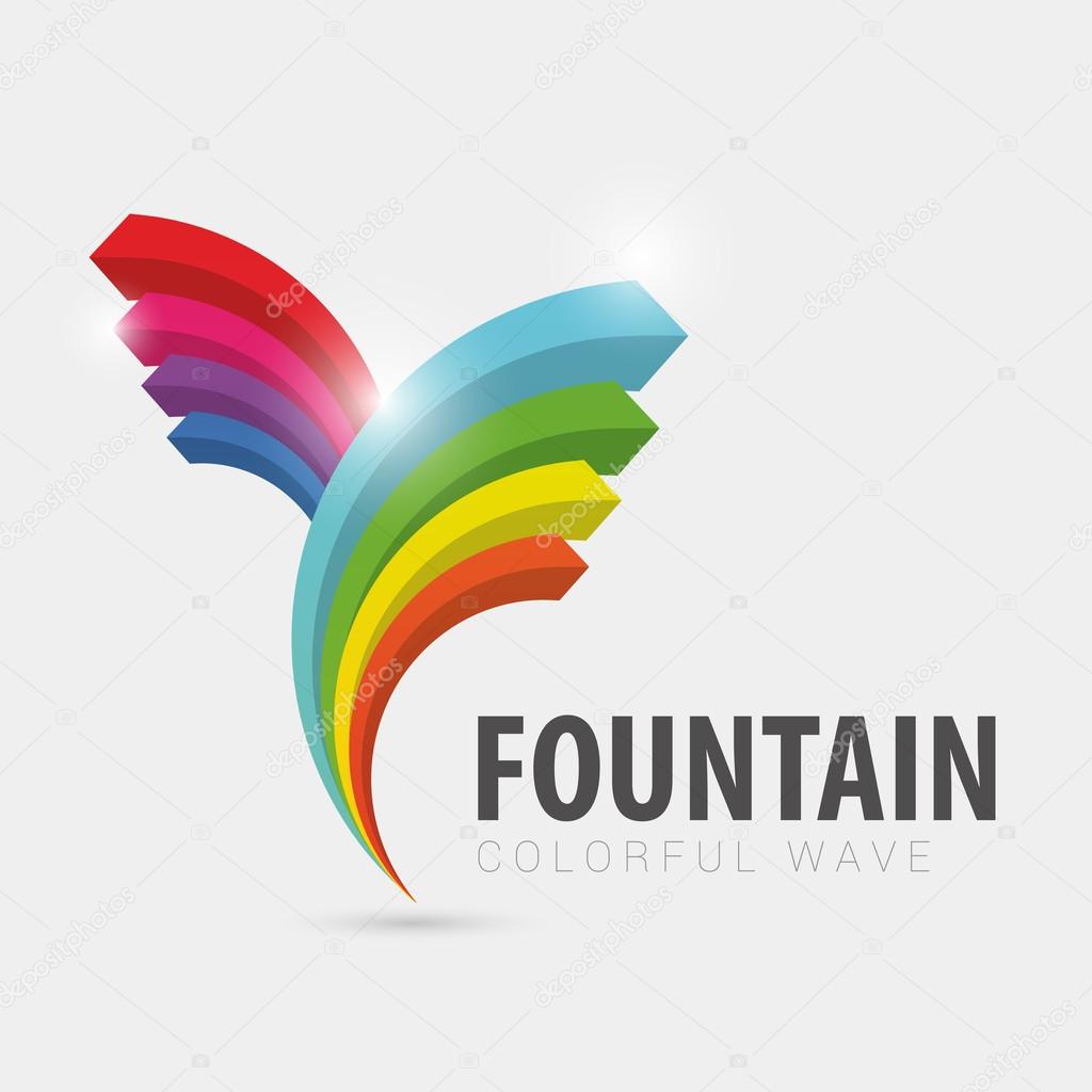 Colorful fountain logo. Wave. Modern design. Vector.