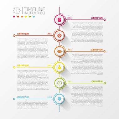 Renkli soyut zaman çizelgesi infographics. Vektör çizim