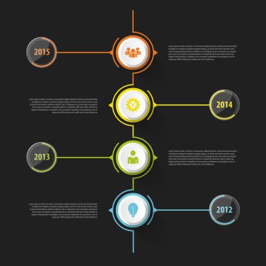 Vcolorful soyut zaman çizelgesi infographics. Vektör çizim