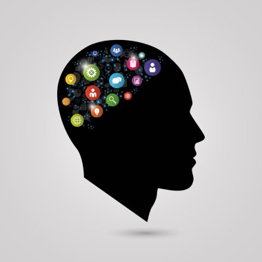 Modern infographics kavramı. Şablon kafa ile. Vektör