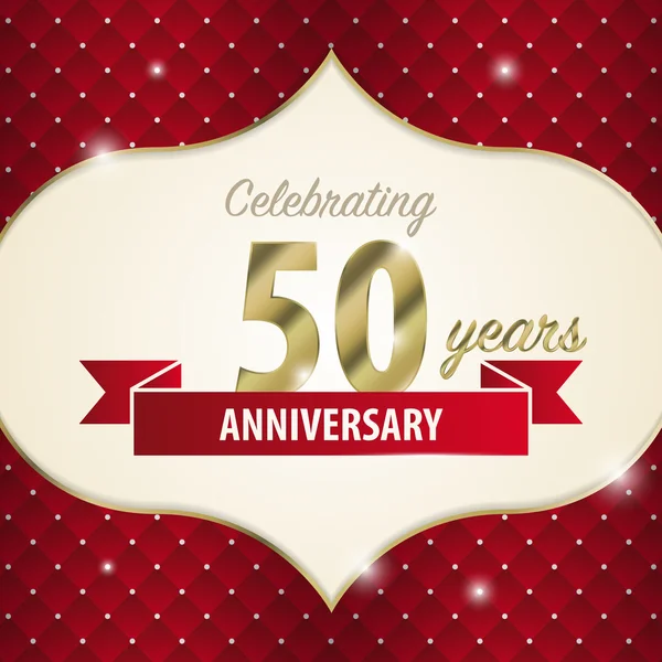 Γιορτάζει την επέτειο των 50 ετών. χρυσή στυλ. διάνυσμα — Διανυσματικό Αρχείο