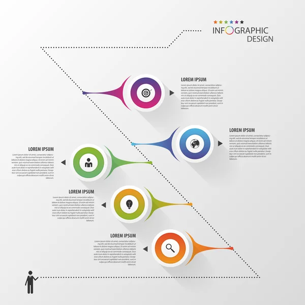 Zaman çizelgesi infographics tasarım şablonu. Vektör