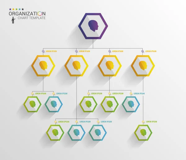 Moderne Organigramm-Vorlage. Vektor — Stockvektor