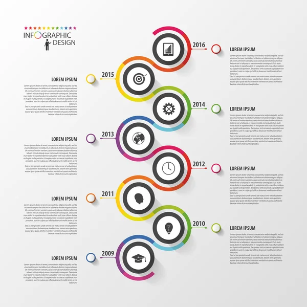 Abstrakte Zeitleiste Infografik-Vorlage. Vektorillustration. — Stockvektor