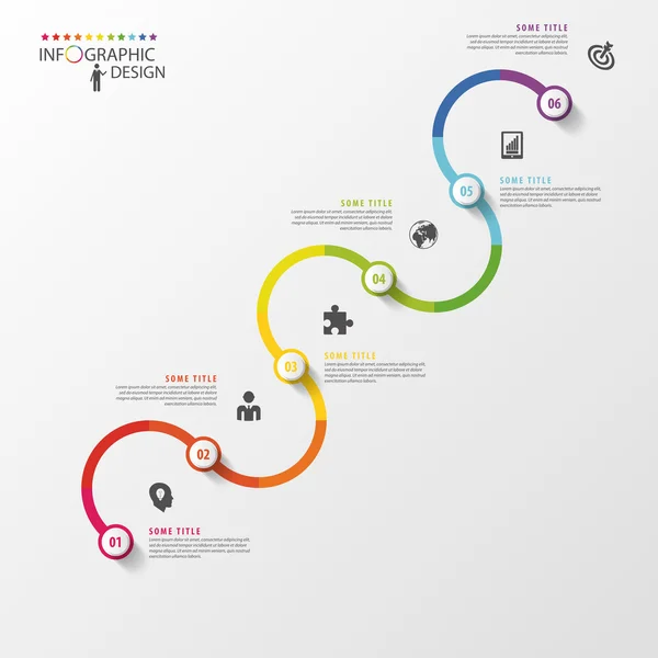 Modelo de infográfico de linha do tempo abstrato. Ilustração vetorial . — Vetor de Stock