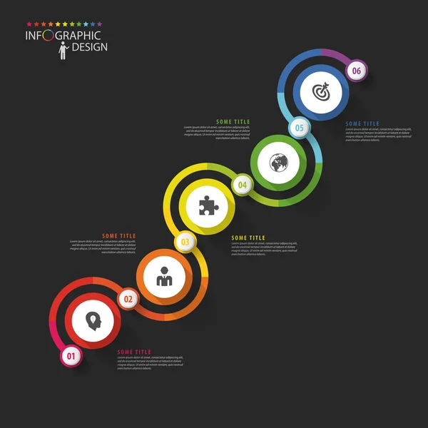 Abstrakti aikajanan infografinen malli. Vektoriesimerkki . — vektorikuva