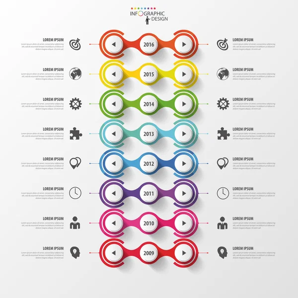 Tijdlijn infographic. vector ontwerpsjabloon. — Stockvector