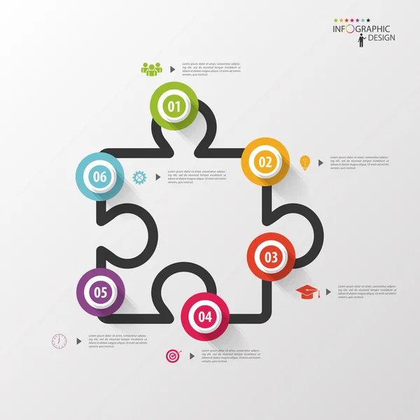 Jigsaw infographie. Modèle de conception vectorielle — Image vectorielle