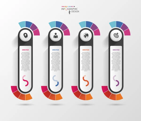 Infographic ontwerpsjabloon met pictogrammen. Banner. Vector — Stockvector