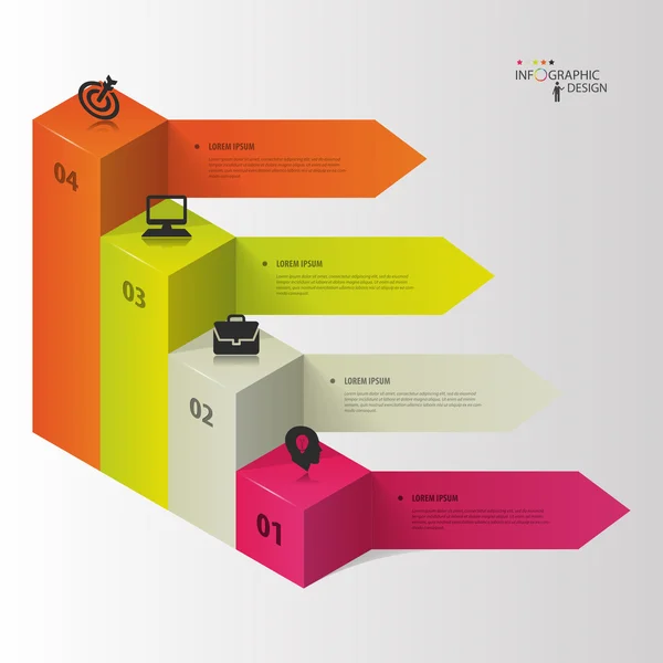 Infografica. Opzioni di business step. Illustrazione vettoriale — Vettoriale Stock