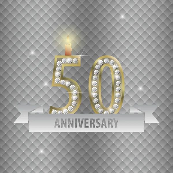 50 yıl yıldönümü kutlama. Altın tarzı. vektör