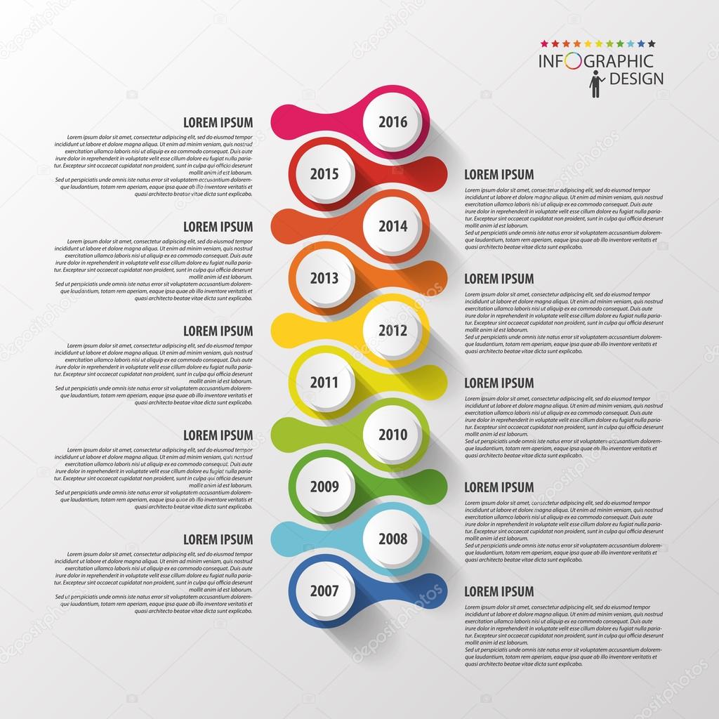 Timeline infographics design template. Vector