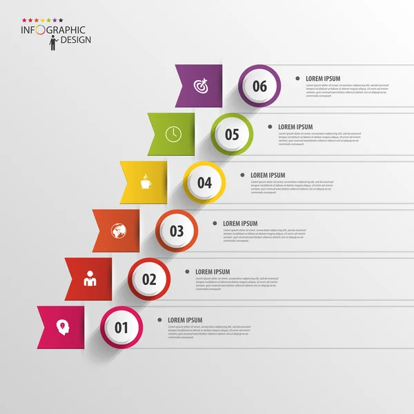 Affari moderni poco a poco opzioni infografiche. Vettore — Vettoriale Stock