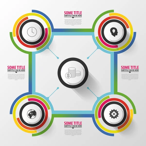 Abstract circle infographic design template. Vector — 스톡 벡터