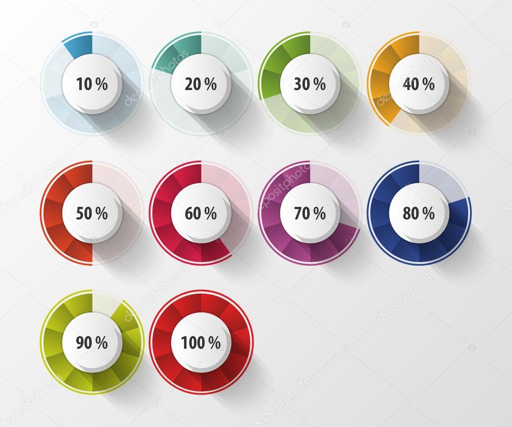 Percentage Diagram Presentation Design Elements. Vector illustration
