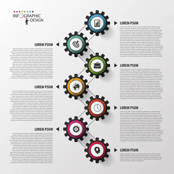 Modello infografico astratto della timeline. Illustrazione vettoriale — Vettoriale Stock