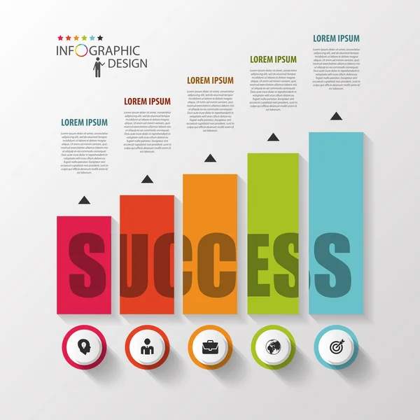 Plantilla infográfica. Gráfico de diseño moderno con columnas. Vector — Archivo Imágenes Vectoriales