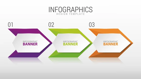 Modern infographic design template. Three steps. Vector