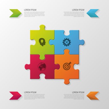 Bulmaca parçası. Modern infographics iş kavramı. vektör çizim