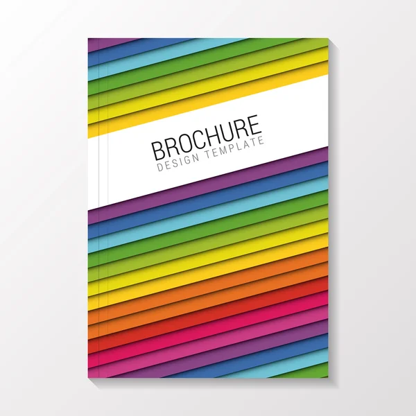 Brochure Couverture avec des bandes de papier colorées. Modèle de design moderne. Vecteur — Image vectorielle