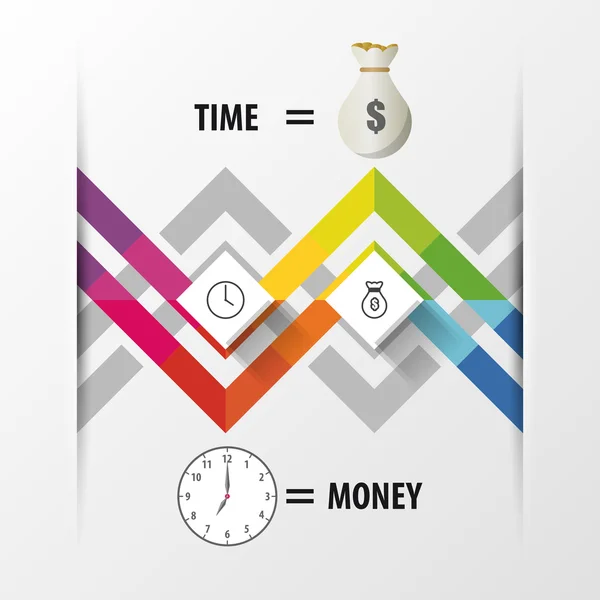 El tiempo es dinero. Estilo de plantilla de negocio. Ilustración vectorial. Infografías — Vector de stock
