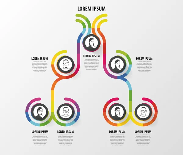 Organigramma infografica design. Infografica. Illustrazione vettoriale — Vettoriale Stock