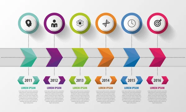 Infographie chronologique moderne. Modèle de conception abstrait. Illustration vectorielle . — Image vectorielle