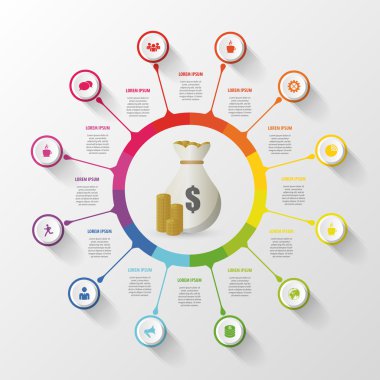 modern iş infographics daire. vektör çizim