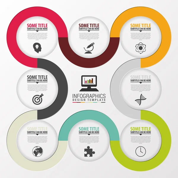 Banner de opciones de infografías modernas con gráfico circular de 8 partes. Ilustración vectorial — Archivo Imágenes Vectoriales