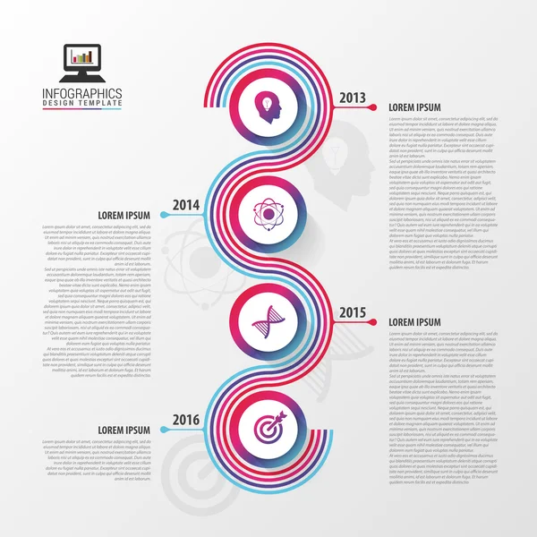 Infographic Timeline. Σύγχρονη Spiral επιχειρηματικό πρότυπο. Vector εικονογράφηση — Διανυσματικό Αρχείο