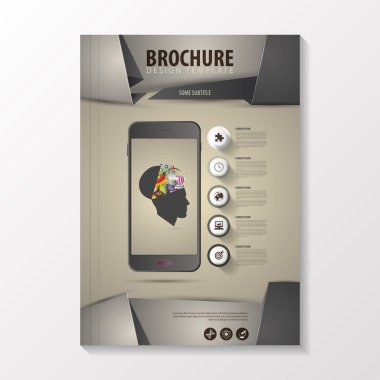 Vektör lüks broşür şablonu tasarım origami tarzı ile. Infographic yaratıcı zihin. İllüstrasyon