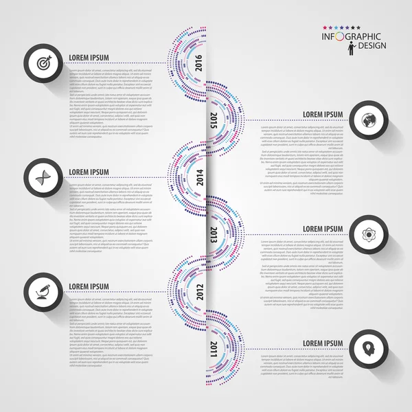 추상 다채로운 사업 경로입니다. 타임 라인 infographic 템플릿입니다. 벡터 — 스톡 벡터