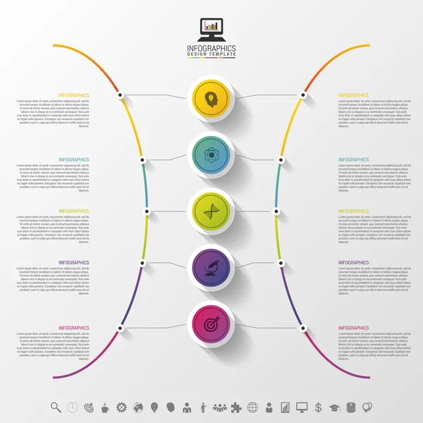 Etiqueta círculo abstracto moderno. Plantilla de diseño infográfico. Ilustración vectorial — Archivo Imágenes Vectoriales