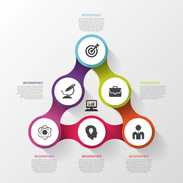 Plantilla de diseño infográfico con círculos. Concepto de negocio. Ilustración vectorial — Archivo Imágenes Vectoriales