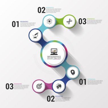 Infographic gri arka plan üzerinde modern tasarım. Vektör çizim