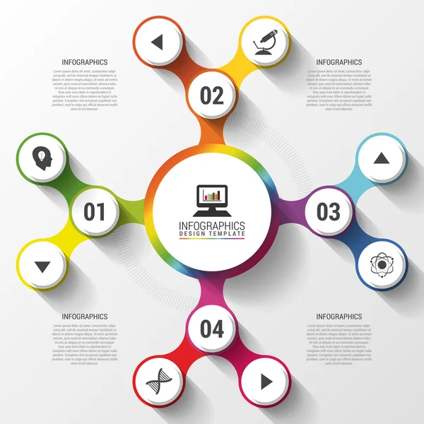Moderna opción de infografías coloridas de negocios. Resumen Ilustración vectorial — Vector de stock
