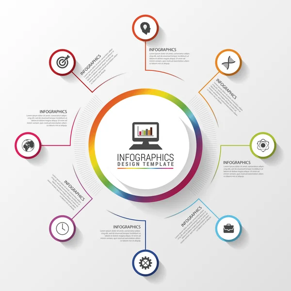 Um círculo criativo. Modelo de design moderno. Conceito infográfico. Ilustração vetorial — Vetor de Stock