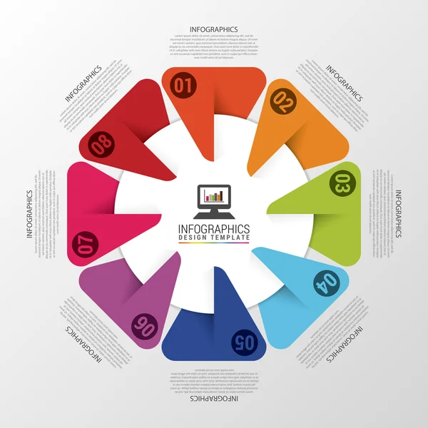 Infographic ontwerpsjabloon. Zakelijke cirkel. Vectorillustratie — Stockvector