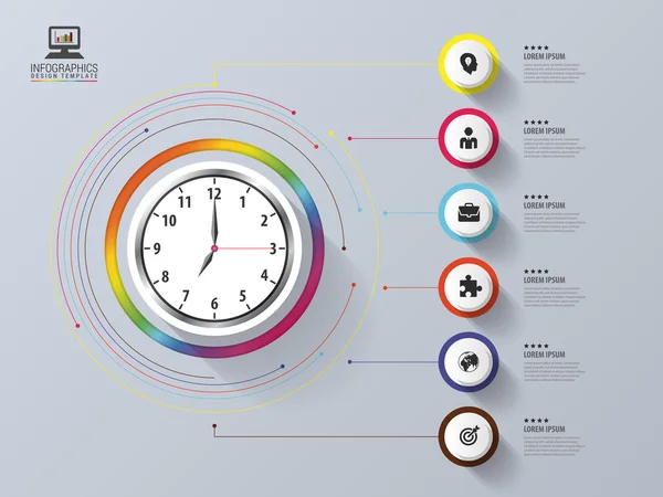 Modern iş zaman yönetimi planlama. Infographic tasarım şablonu. Vektör çizim — Stok Vektör