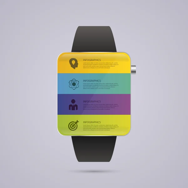 Smartwatch. infografische Design-Vorlage. Vektorillustration — Stockvektor