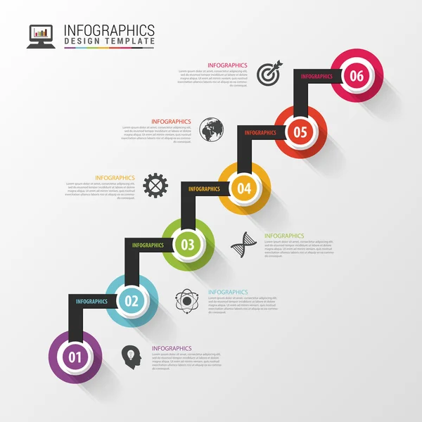 Σύγχρονες επιχειρηματικές επιλογές βήμα προς βήμα. Infographic πρότυπο σχεδίασης. Vector εικονογράφηση — Διανυσματικό Αρχείο