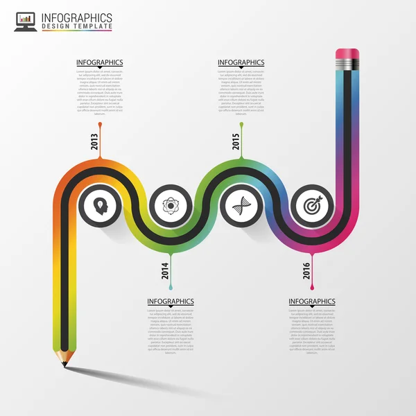 Abstrakte bunte Geschäftsweg. Zeitleiste Infografik-Vorlage. Vektorillustration — Stockvektor
