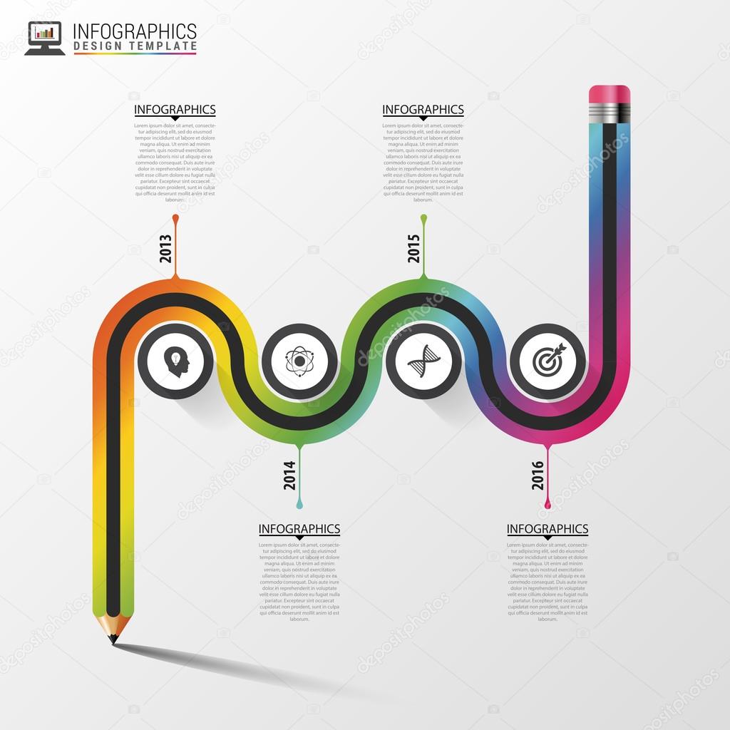 Abstract colorful business path. Timeline infographic template. Vector illustration