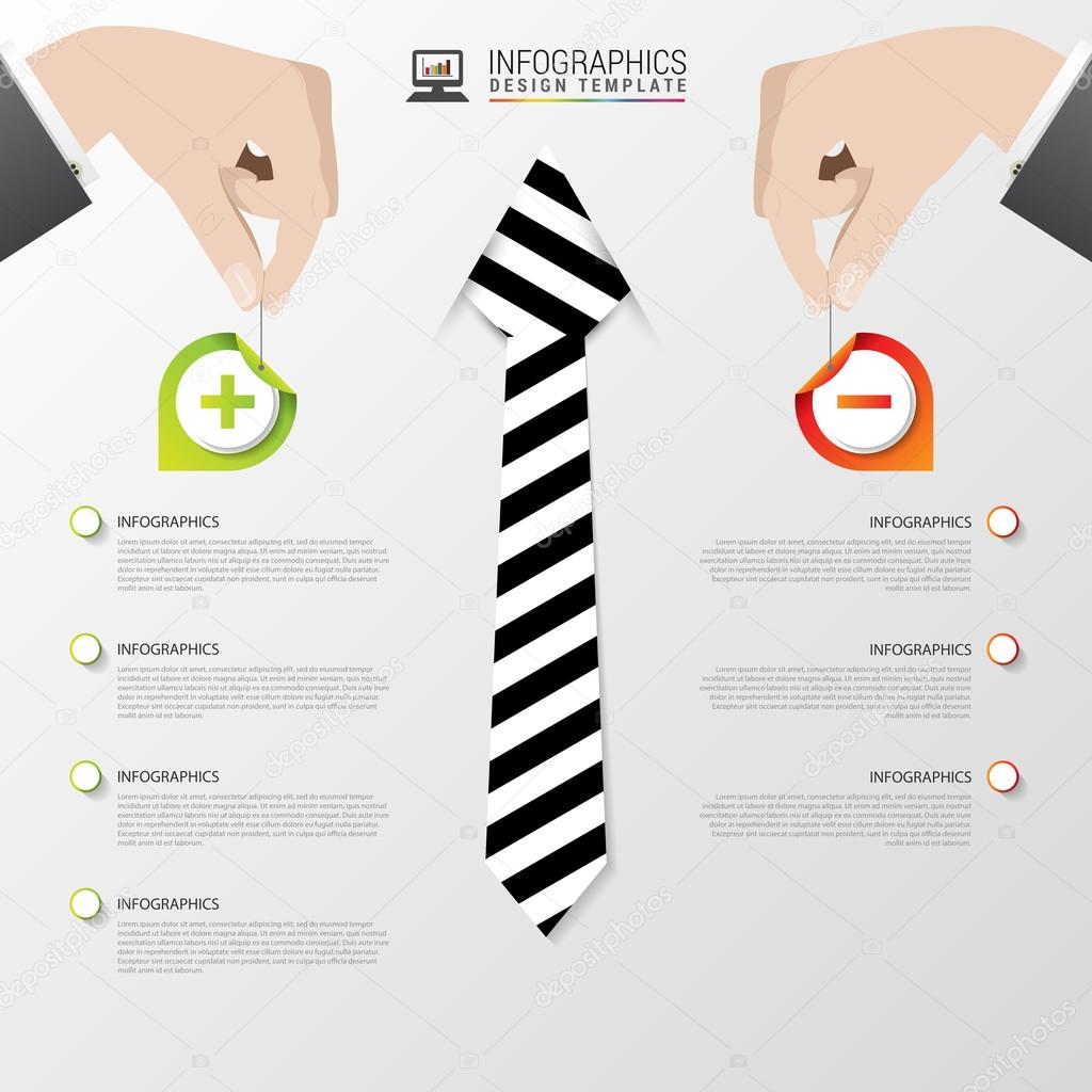 Business infographic template. Modern design. Pros and cons. Vector illustration