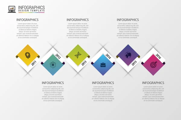 Infográfico da linha do tempo. Modelo de design moderno. Ilustração vetorial — Vetor de Stock