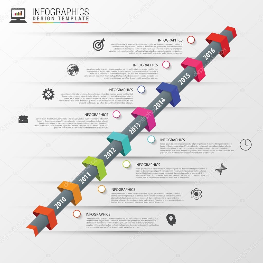 Colorful abstract timeline infographics. Vector illustration