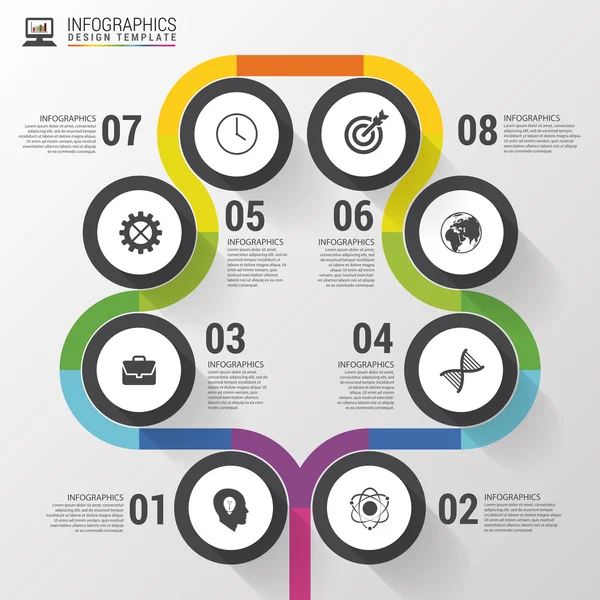 Abstract colorful tree. Timeline infographic template. Vector illustration — Stock Vector