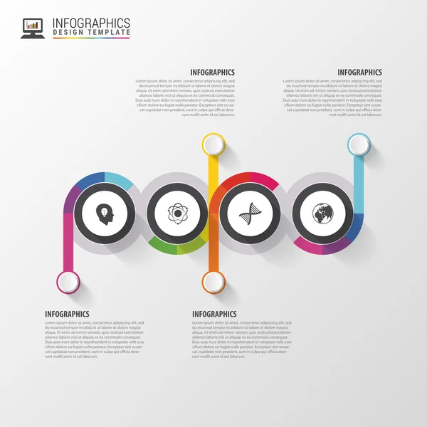 Λωρίδα χρόνου Infographics πρότυπο. Πρότυπο σύγχρονης σχεδίασης. Vector εικονογράφηση — Διανυσματικό Αρχείο