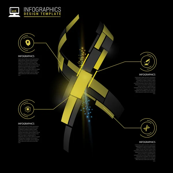 Infografische Vorlage mit dna abstrakter Struktur. moderne Design-Vorlage. Vektorillustration — Stockvektor