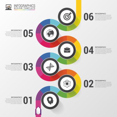 İş zaman çizelgesi Infographic şablonu. Modern tasarım. Vektör çizim